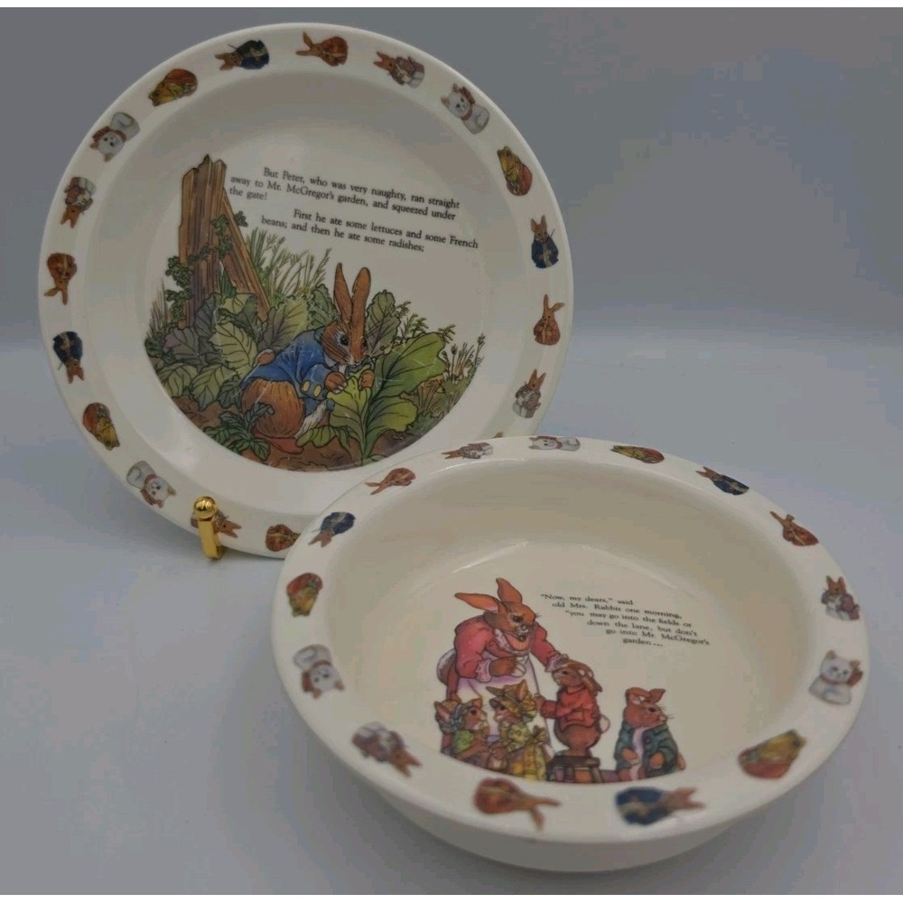The Tale of Peter Rabbit 2pc Child Dinnerware Set Melamine Plate Bowl Set
